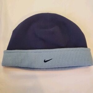 Nike Youth Beanie Reversible Blue Cuff Swoosh Cap Hat